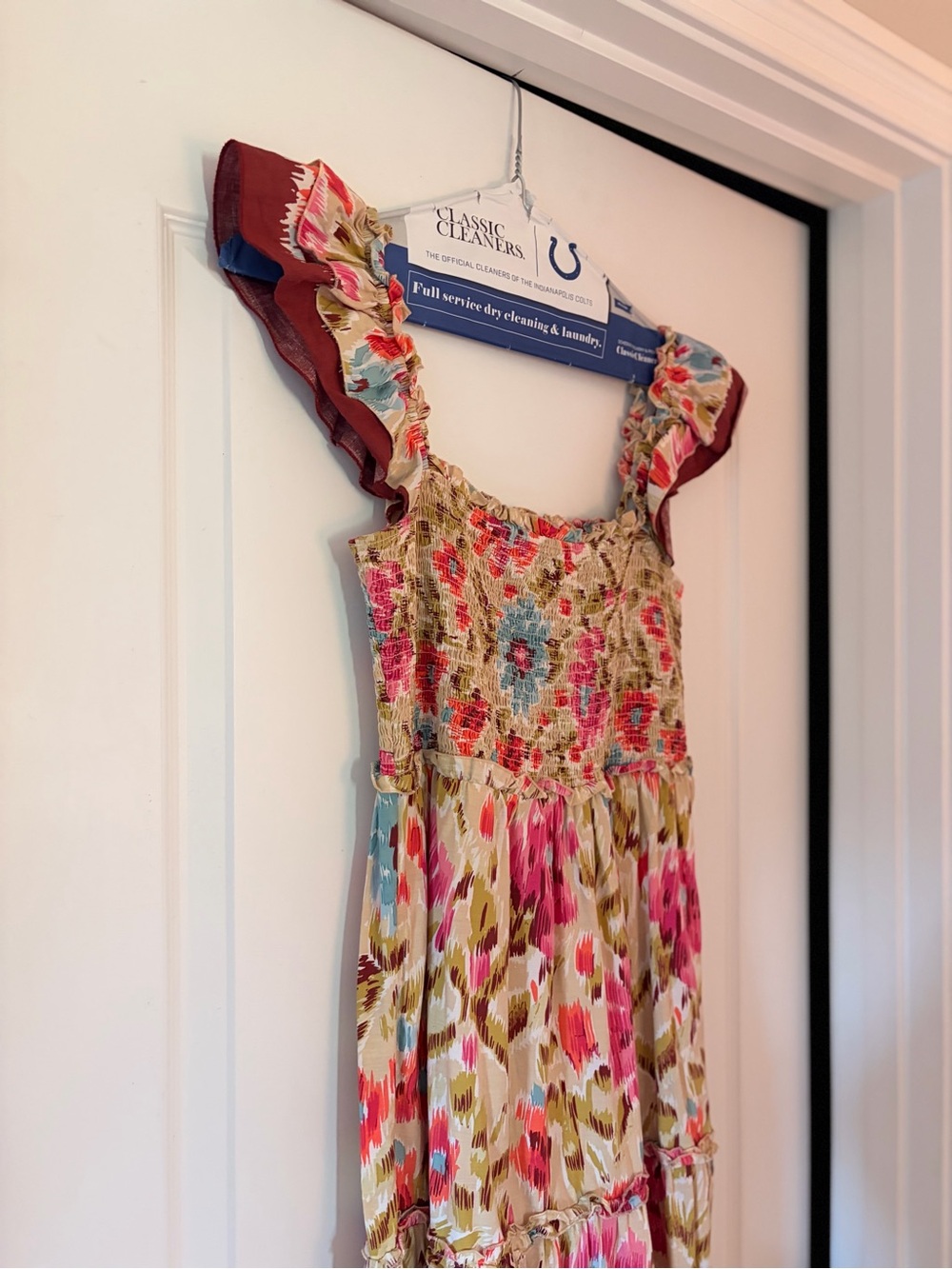 House of Harlow 1960 Multicolor Ruffle Smocked Maxi Dress - Picture 5 of 9